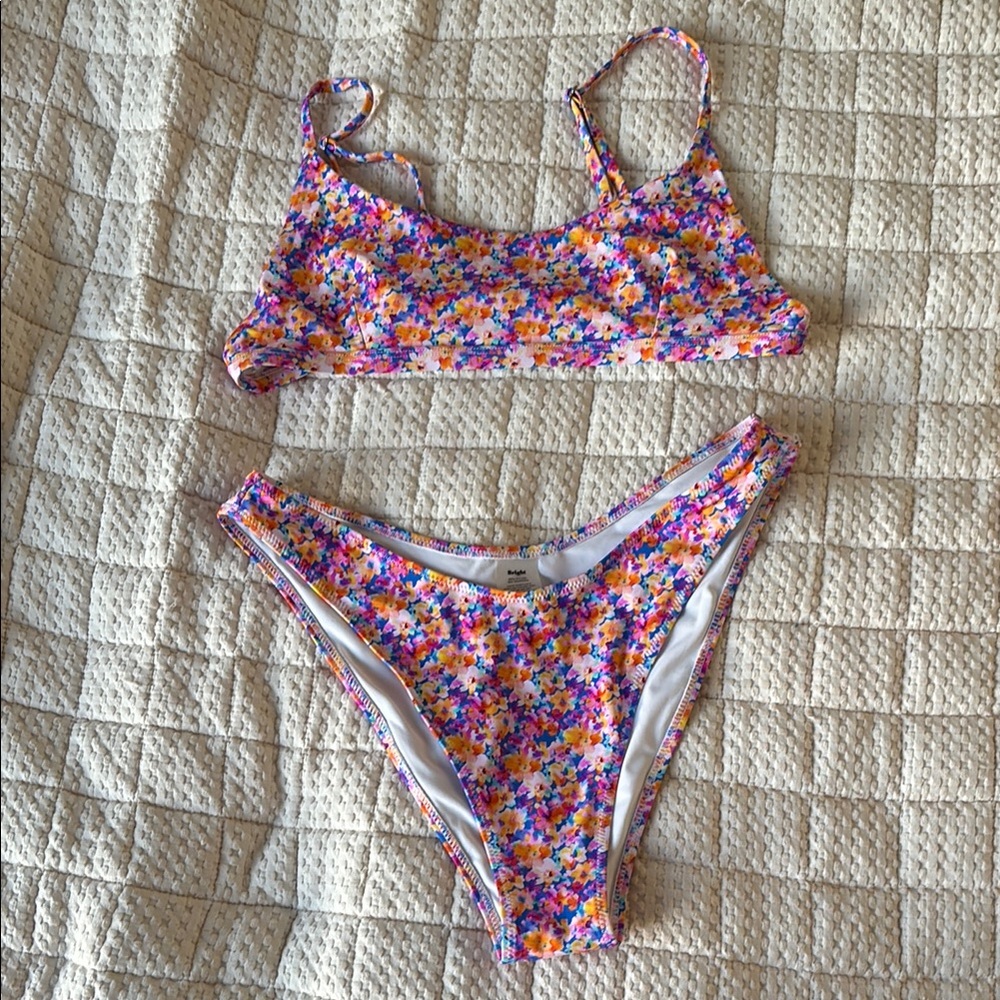 NWOT Bright Multicolor Floral Bikini